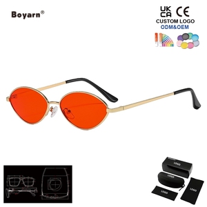 <span class=keywords><strong>Gafas</strong></span> de Sol Ovaladas Boyarn, Estilo Moderno, con Decoración Metálica de Serpiente y Corte de Diamante Poligonal, Unisex para Hombre y Mujer - Product Image 1