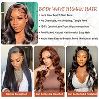 Pelucas de Cabello Natural Vietnamita con Ondas Suaves, Pelucas Frontales de Encaje sin Pegamento, Cabello Humano Pre-Arrancado para Mujeres Negras, Peluca de Cabello Remy