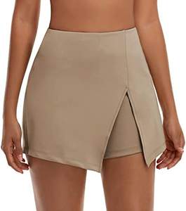 高腰腹部控制锻炼骑自行车的人跑步运动压缩短裤带口袋女短裤Skort - Product Image 1