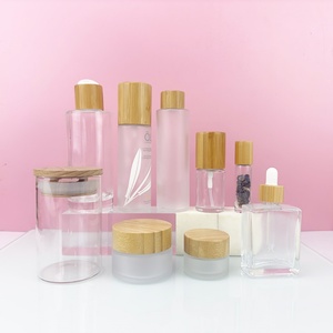 Envases Cosméticos, Juego de Botellas de Vidrio Esmerilado de 60 y 100 ml para Loción y Spray, con Bomba de Bambú, Gotero y Rodillo, Productos de Bambú - Product Image 5