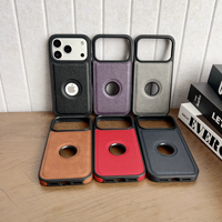 Étui de téléphone portable de luxe en cuir rétro avec surpiqûres, antichoc en TPU pour iPhone 17 Pro Max 16 15 Plus Funda