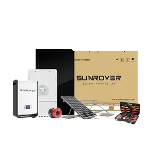 Sunrover kit tenaga surya lengkap, kit rumah tangga 8KW 10kW 20kW, sistem penyimpanan tenaga surya hibrida, sistem tenaga surya 10KW