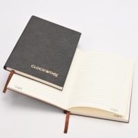 Carnet de notes personnalisé en similicuir noir, couverture rigide, dorure à chaud de haute qualité, format A5/A4, journal d'affaires, cadeau d'entreprise, OEM, réunion de bureau