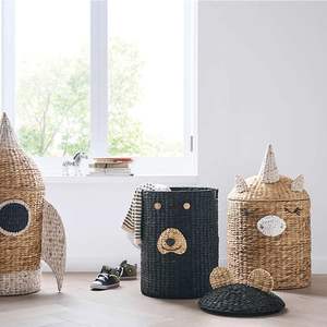 Venta al por mayor de cesto de unicornio de tonos naturales cesta de almacenamiento de jacinto de agua tejida para la decoración del hogar para la venta - Product Image 4