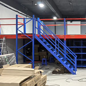 Hệ thống kệ kho tầng lửng công nghiệp, nền tảng lưu trữ bằng thép nhiều tầng với cầu thang và lan can - Product Image 6