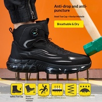 Zapatos de Seguridad de Trabajo para Hombre, con Punta de Acero, Suela de Poliuretano, Forro de Malla en la Entresuela, Ligeros, para Todas las Temporadas