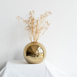 Ensemble de 3 vases modernes en céramique dorée en forme de <span class=keywords><strong>boule</strong></span> pour centre de table mariage salle à manger bureau salon décor glaçure mate - Product Image 6