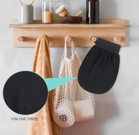 Bajo MOQ Personalizar Logo Viscosa Natural Coreano Dead Skin Scrubber Body Skin Exfoliating Guantes Kess Mitts