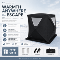 Tenda Sauna Portabel Kapasitas Besar Warmfire Oxford untuk 6 Orang, Bentuk Heksagonal, Cocok untuk Acara Pantai