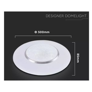 Plafoniera LED Moderna 3-in-1 CCT da 60W D500mm con Effetto Cristallo Stellato, Telecomando, IP44, SKU-14621, Temperatura Colore 6000K - Product Image 6