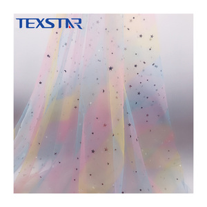 <strong>Rainbow</strong> Tulle Colorful Printed Ombre Gradient Warp Knit 20D 100% Polyester Lightweight Fabric for Girls <strong>Wedding</strong> <strong>Dresses</strong> - Product Image 1
