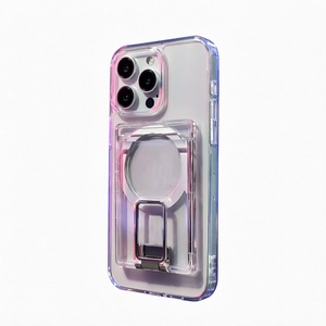 เคสโทรศัพท์ใสแบบแม่เหล็กสำหรับ iPhone 15 Pro ป้องกันแรงกระแทก พร้อมขาตั้ง - Product Image 1