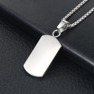 Collar con etiqueta militar con patrón de estrella de acero de titanio para hombres y mujeres, regalo SP813 - Product Image 3