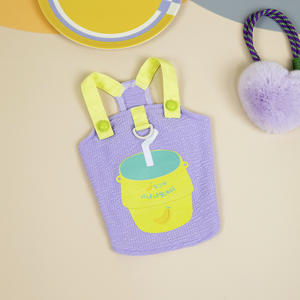 Gilet à Bretelles pour Chien Couleur Bonbon d'Été, Haut Sans Manches pour Animal de Compagnie avec Imprimé Pomme Mignon et Anneau en D - Product Image 6