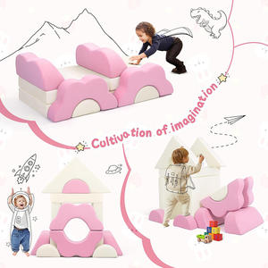 13 पीसी मोटी टॉडलर सोफे सेट, किलों के निर्माण के लिए परिवर्तनीय फोम सोफे, बेडरूम (गुलाबी) के लिए सोफे खेलते हैं, बेडरूम (गुलाबी) - Product Image 5