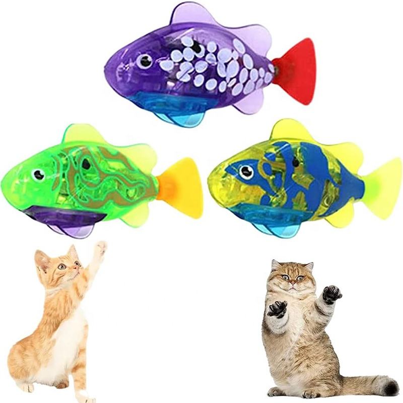 Interactive Swimming Robot Fish Toy for Cat Dog With LED Light Cat