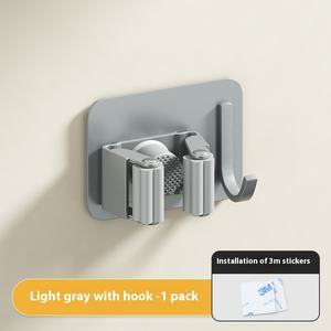Clip de suspension <span class=keywords><strong>pour</strong></span> balai en acier inoxydable 304 et plastique <span class=keywords><strong>Support</strong></span> <span class=keywords><strong>pour</strong></span> balai de vadrouille Rack Wall Adhesive Mop Hook Clamp - Product Image 4