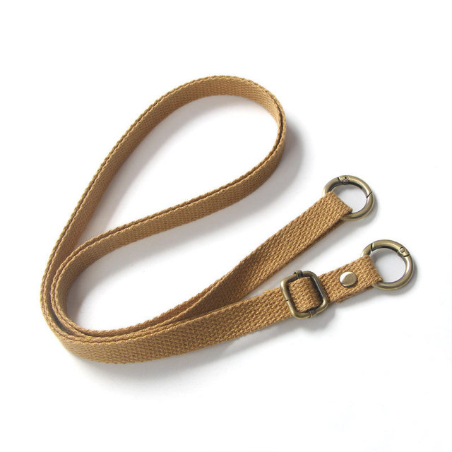 Crossbody Cotton Blend Canvas Alloy Spring Ring Buckle Adjustable Black Backpack Strap 120cm