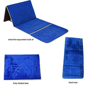 Factory Hot Selling Fashion Islamic Foldable Praying Rug sajadah Travel Muslim wholesale Prayer Mats with Backrest