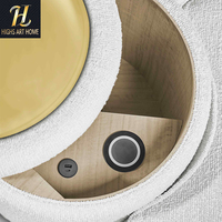 Canapé sectionnel contemporain en bouclette crème italienne avec base en acier inoxydable doré pour villa et hôtel