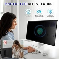 Filtre de confidentialité pour écran d'ordinateur, anti-espionnage, 3D, amovible, ultra-fin, dureté 8-9H, acrylique, anti-reflets, protection des yeux pour PC