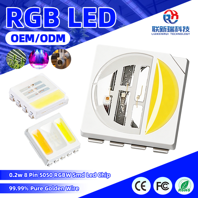 High Quality  4 in 1 Color 0.2w 8 Pin 5050 RGBW Smd Led Chip