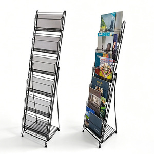 Espositore Moderno Autoportante per Giornali e Fumetti, Scaffale in Metallo per Riviste per Supermercati - Product Image 4