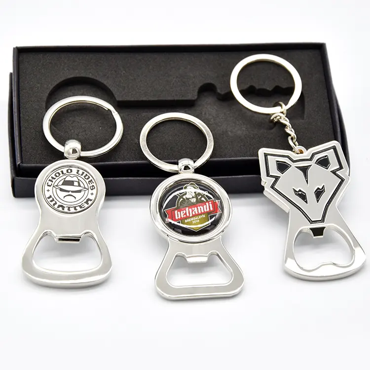 Bán Buôn Tùy Chỉnh Mở Chai Keychain Men Tên Biểu Tượng Hình Dạng Keyring Kẽm Hợp Kim Kim Loại Móc Chìa Khóa