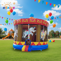 Château gonflable commercial WINSUN, carrousel gonflable, combo gonflable extérieur, trampoline gonflable pour fête