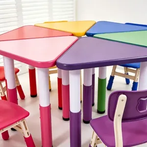 Mesa de Actividades Modular Triangular Antideslizante con Sistema de Bloqueo para Instituciones Educativas Infantiles, HPL Antideslizante con Sistema de Bloqueo T - Product Image 4