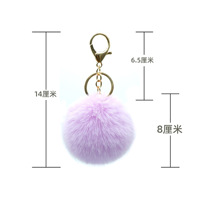 Porte-clés en peluche en promotion, pendentif boule pompon en fausse fourrure de lapin, accessoires décoratifs, porte-clés boule de 8 cm