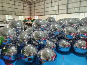 Diskon besar bola reflektif tiup PVC warna-warni murah/cermin Natal tiup/balon cermin bola tiup