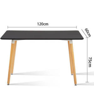 Promotions de mars : Meubles de salle à manger pas chers, table à manger en MDF noir avec pieds en bois de hêtre, tables à manger pour restaurants - Product Image 2