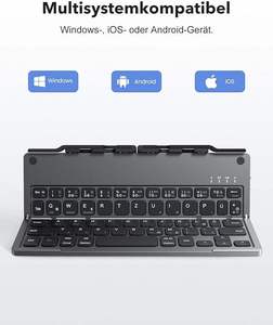 Foldable bluetooth Keyboard Wholesale Stock Ce Rohs Folding bluetooth Wireless Keyboard with <b>Stand</b> for iPad Laptop Phone - Product Image 6