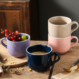 Modern Cartoon <b>Large</b> Capacity Porcelain Coffee Mug Customized Color Food <b>Safe</b> Microwave/Dishwasher <b>Safe</b> Reusable Hot Business - Product Image 1