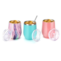 OLERD Taza de Viaje de Acero Inoxidable de Doble Pared con Aislamiento de 12 oz, Tapa Térmica, Diseño Minimalista Ecológico para Uso en Frío y Caliente para Acampar