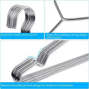 Clothes <b>Hangers</b> 50 Pack Wire Coat <b>Hangers</b> Stainless Steel Non Slip Heavy Duty Clothing <b>Hangers</b> - Product Image 3