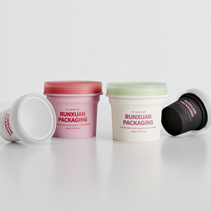 Runxuan 100G Nhựa PP Lật <span class=keywords><strong>Top</strong></span> Cap Kem Jar 50G Cơ Thể Trên Khuôn Mặt Chà Mực Miếng Bông <span class=keywords><strong>Container</strong></span> Cho Chăm Sóc Da - Product Image 2