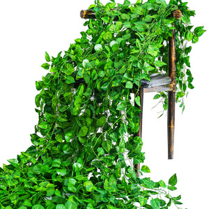 Acción de Gracias Navidad Pascua interior decorativo Artificial <span class=keywords><strong>verde</strong></span> enredadera reptil escalada techo uva vid dinero planta Twining - Product Image 1