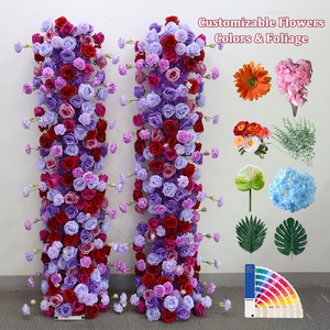 Chất Lượng Cao Lụa Nhân Tạo Tăng Hiện Đại Hoa Cắm Hoa Hoa Runner Với Màu Đỏ Tím Màu Hồng Màu Cho Đám Cưới Trang Trí Nội Thất - Product Image 2