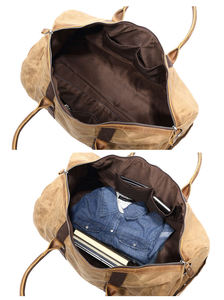 Sac fourre-tout marin en toile durable pour fitness grande capacité fermeture à glissière portable Weekender Sport pour les voyages de courte distance - Product Image 4