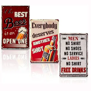 Decorativo Atacado Custom Home Decor Rústico Retro Vintage Design Bar Regras Arte Sinais Metal Tin Sign