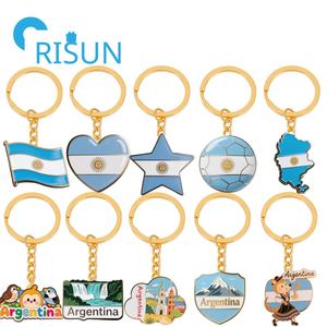 Fábrica <span class=keywords><strong>Argentina</strong></span> Buenos Aires viaje recuerdo llavero personalizado Metal esmalte argentino mapa bandera llavero - Product Image 1