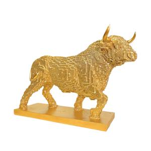 Escultura de Resina Epoxi de Toro Caminando con Detalles Artísticos Dorados, Adorno Artesanal para Entrada, Sala de Estar, Vinoteca - Product Image 5