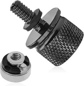 Kit de boulons de selle de moto en acier inoxydable, kit d'écrous de selle filetés 1/4-20 pour Harley Davidson 1996-2024, argent - Product Image 5