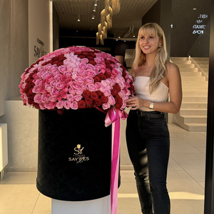 Bán Buôn Kích Thước Lớn Vòng Hat Hộp Cho Hat Bộ Hoa Bó Hoa Hộp Vòng Rose Quà Tặng Hoa Hộp Với Vàng Lá Tem Logo - Product Image 6