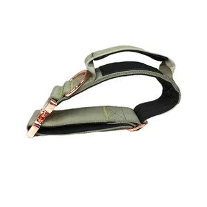 2 Zoll verstellbares taktisches Hunde halsband mit Griff und Metalls chnalle