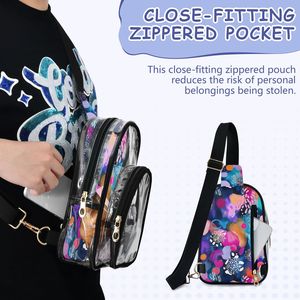 Bolso Bandolera Transparente de PVC con Diseño de Puntos Bohemios para Eventos Deportivos, Impermeable, con Estampado Personalizado, para Mujer - Product Image 5