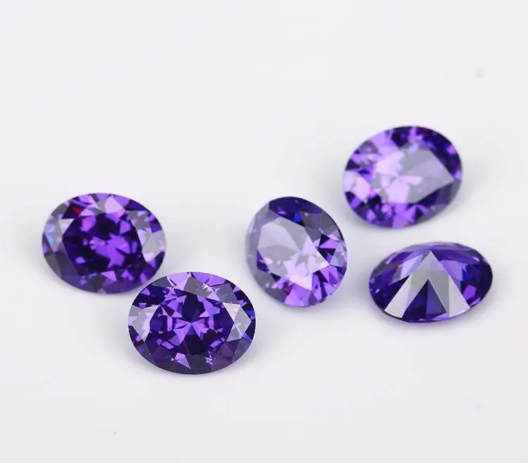 Künstliche edelstein perlen oval form amethyst zirkonia kristall stein