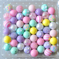 20mm acrylique cyan et blanc perles en vrac enfants bijoux collier accessoires enfants grosses perles bubblegum pour la fabrication de bijoux